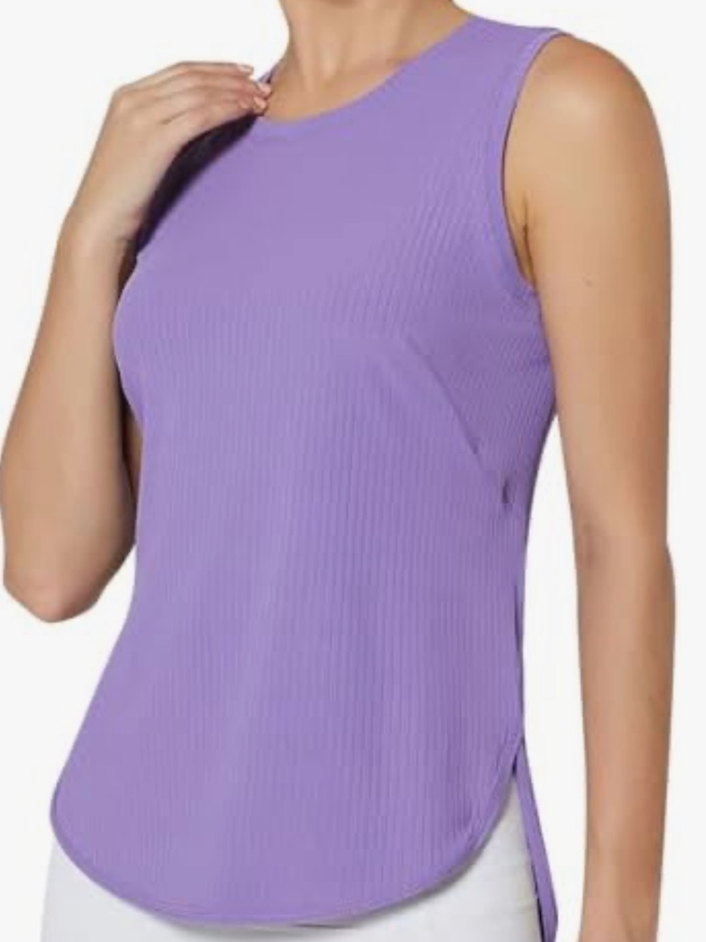 NWT Sleeveless Ribbed Tank Top in Lavender